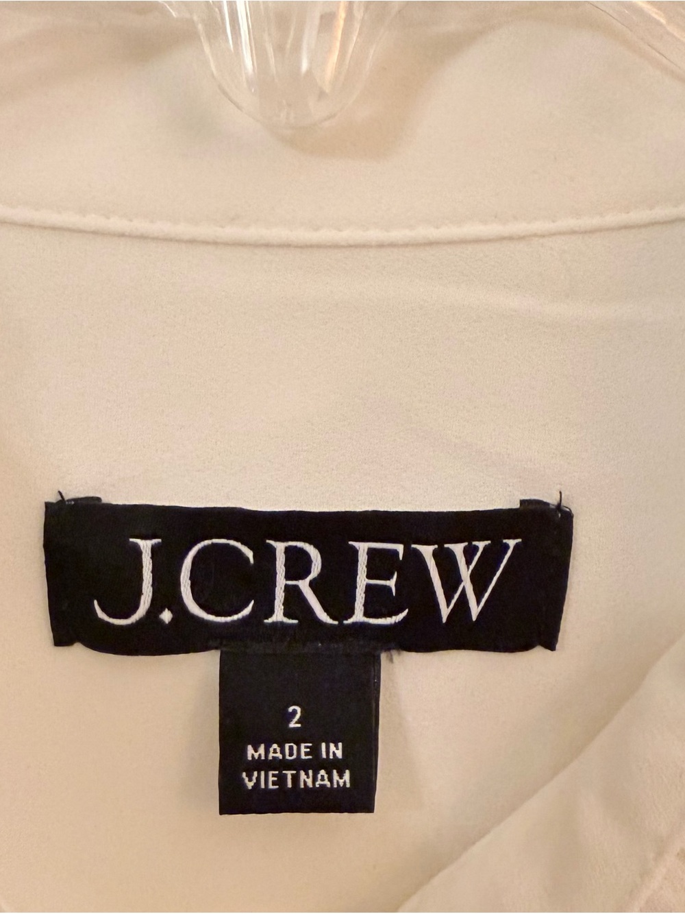 J. Crew Cream Ruffle Front Blouse Size 2 - Picture 7 of 14